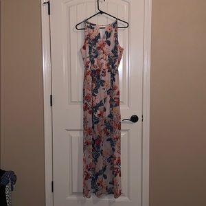 Pink floral maxi dress